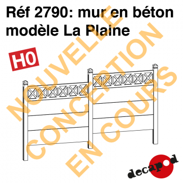 Mur en béton modèle La Plaine [HO]