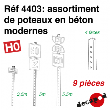 Assortiment de poteaux en béton modernes [HO]