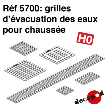 Grilles d'évacuation des eaux pour chaussée