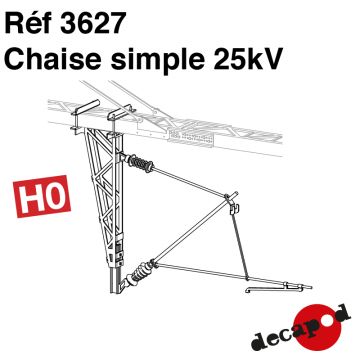 Chaise simple pour supports caténaire 25kV [HO]