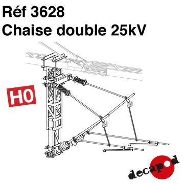 Chaise double pour supports caténaire 25kV [HO]