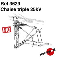 Chaise triple pour supports caténaire 25kV [HO]